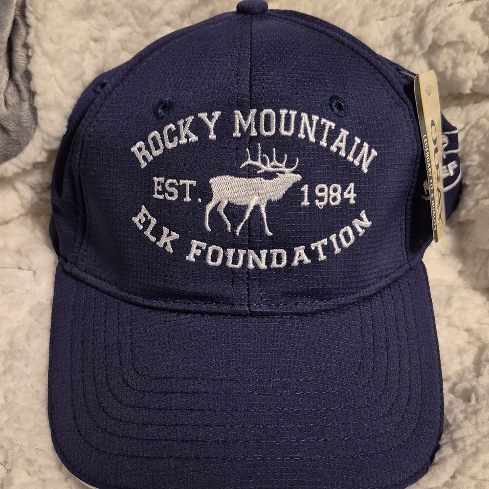 Rocky Mountain Elk Foundation Navy Blue Velcroback Hat - New